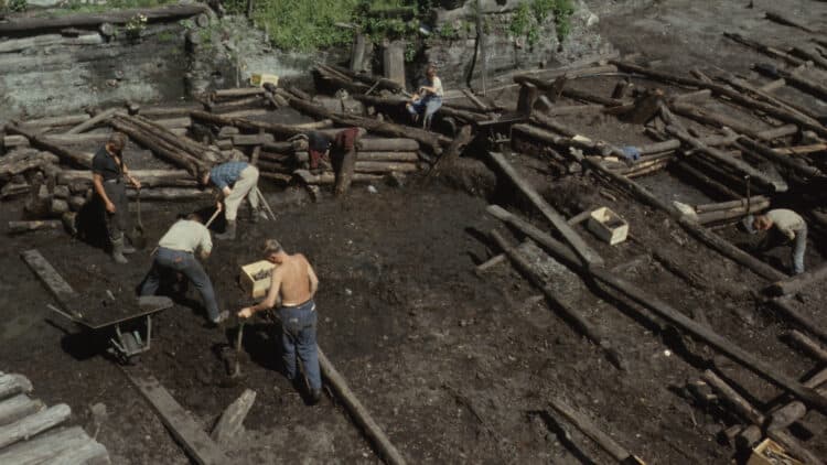 Foto fra utgravingen på tomten